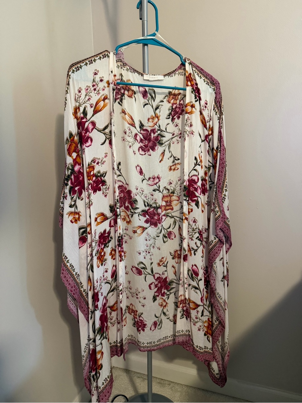 Kimono-Style Floral Cardigan
